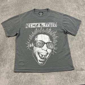 Hellstar Shirt Mens Medium "Is This What Heaven Sounds Like" Gray Oversized Crew - Picture 1 of 8