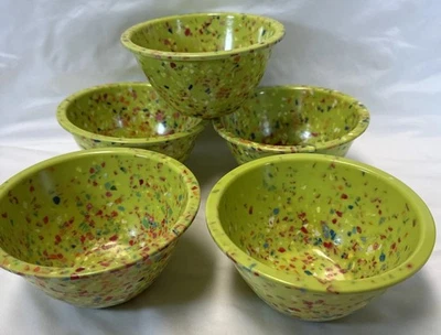 Lote De 5 Tazones De Confeti ZAK Diseños Verde Pequeño 3" x 5" Melamina Cereal Sopa Tazón Foto 1 de 4