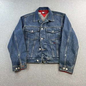 Vintage Tommy Jeans Jacke Herren Medium Denim Trucker Knopfleiste 90er Klassiker - Bild 1 von 14