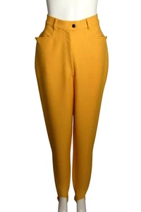 PIERRE CARDIN- 2002 Yellow Crepe Stirrup Pants, Size 6 - Picture 1 of 5
