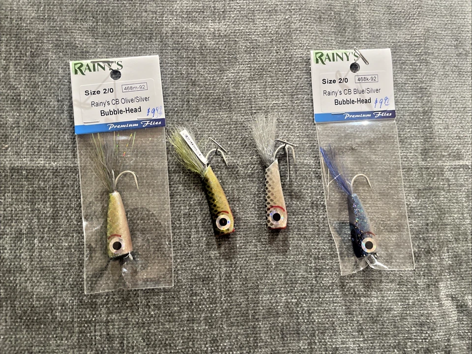 Lot Of 4 SALTWATER Rainy’s CB Bubble Head Flies - RAINY'S FLY FISHING      (R4) - Image 1 of 4