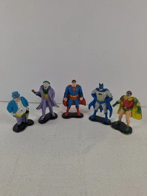1990 DC Comics Pewter Metal Figures Lot Batman, Robin, Superman, Joker, Penguin - Image 1 of 4