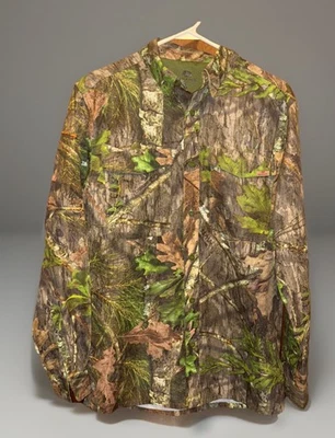 Camisa Mossy Oak Hombres S/P Tibbee Technical Hunt NUEVA CON ETIQUETASF Obsession Camuflada Abotonada Foto 1 de 4