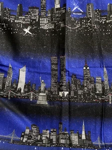 Vtg 1998 Fabric Traditions NYC Hollywood DC Seattle Cities Night Skyline 3 yds - Picture 1 of 10