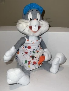 Vintage Looney Tunes BUGS BUNNY Artist/Painter 12'' Plush by Ace - Picture 1 of 8