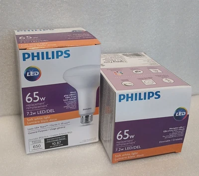 [2X] Philips LED Reflector Flood Retrofit 7.2-Watt 120-Volt BR30 Med 457044 [G1] - Image 1 of 4