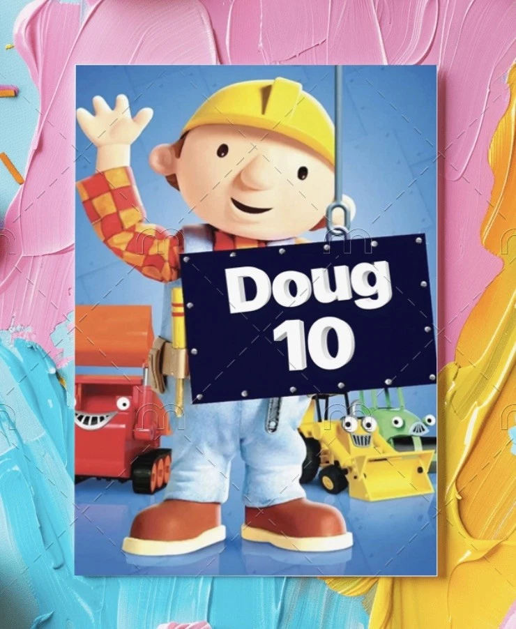 Personalised  Bob the Builder Birthday card Greeting Card for kids teenagers  - Image 1 of 1