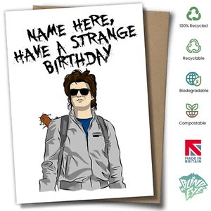Stranger Things Steve Harrington Personalised Birthday Card Eleven Barb Hawkins - Picture 1 of 2
