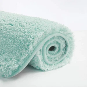 Extra Soft & Absorbent Shaggy Bath Mat (24 X 40, Aqua) - Machine Washable Microf - Picture 1 of 12