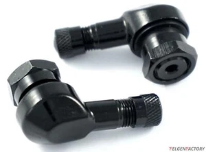 2x Motorrad Alu Winkelventil Schwarz 11,3mm Ventile Eckventil Ventil - Bild 1 von 3