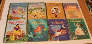 Disney a Little Golden Book Snow White Cinderella Dumbo Lot of 8 Aladdin 3 Pigs - Imagen 1 de 8