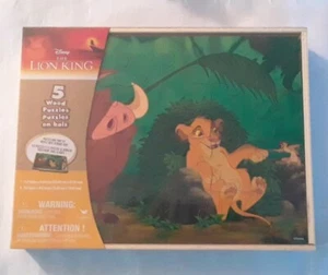 Disney Der König der Löwen 5 Holzpuzzle Set Holz Aufbewahrungsbox Puzzle  - Bild 1 von 2