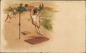 c.1904 Chromo-Litho GYMNAST in the High Jump; Artist Rendering; Near Mint Cond - Bild 1 von 2