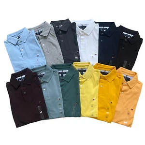 NWT Tommy Hilfiger Men's THFLEX Regular Fit Solid Short Sleeve Mesh Polo Shirt - Picture 1 of 198