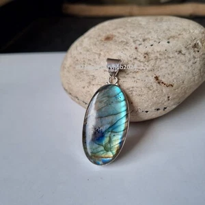 Natural Labradorite Gemstone Pendant 925 Sterling Silver Free Shipping  PG4788 - Picture 1 of 4
