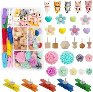 72PCS Push Pins Cute Cat Thumb Tacks Decorative Push Pins Wood Pin Board Tack... - Picture 1 of 7