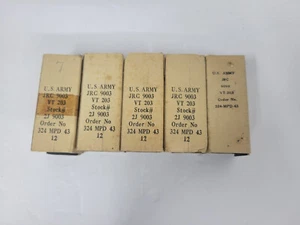 NOS - Lot of 5 - US ARMY - JRC 9003-VT-203-Military Spec Audio Pentode Tube - Picture 1 of 2