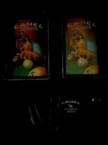 Vintage 1992 Camel Lights Grün Billardtisch Aschenbecher Lot Von 2 Plus Schwarzer Aschenbecher - Bild 1 von 10