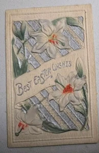 Los mejores deseos de Pascua postal muy grabada lirio de Pascua - Imagen 1 de 2