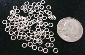 100 3 mm Sterlingsilber plattiert Stahl offene Biegeringe Stärke 22 Runddraht FPJ016 - Bild 1 von 3