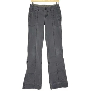 Y2K The North Face Women Pant 2 Long Gray Cotton Low Rise Roll-Up Hiking Vintage - Picture 1 of 22