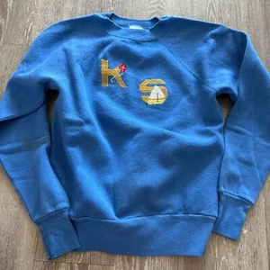 Vintage Pannill Kite Sailing Cross Stitch Sweatshirt Crewneck Youth Kids Size XL - Picture 1 of 6