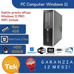 PC COMPUTER DESKTOP FISSO RICONDIZIONATO HP WINDOWS 11 PRO GARANZIA 12 MESI - Foto 1 di 1
