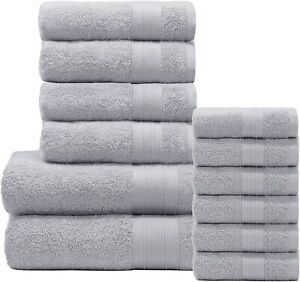 TRIDENT Soft and Plush 6 Piece Towel Set of 6 for Bathroom 100% Cotton Like Turk