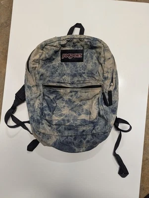 Mochila JanSport Super FX Lavado Ácido Azul Denim Escuela Bolsa de Viaje Estilo Vintage Foto 1 de 4