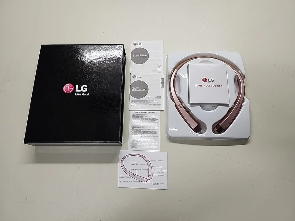 Auriculares Bluetooth LG Tone Infinim HBS-910 Harmon Kardon Sound Rosa *Probados* Bonitos Foto 1 de 4