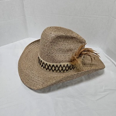 KOKO KOOLER Tejido Paja Vaquero Rancho Occidental Sombrero Talla 7 1/4 De Colección  Foto 1 de 4