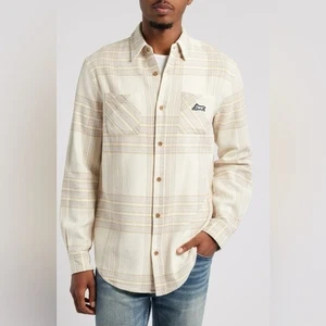 Neu Eis Schneeweiß Kariert Baumwolle Flanell Knopfleiste Hemd Herren Gr. L - Bild 1 von 15