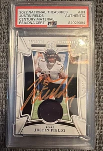 Justin Fields Authentic Auto Psa Signed Patch Chicago Bears Nfl Panini Football - Picture 1 of 2