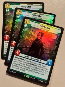 Star Wars Unlimited LOF 619 Sifo-Dyas messa in servizio un foglio esercito x3 set gioco - Foto 1 di 1