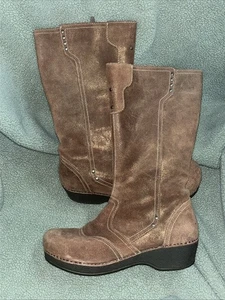 Dansko Mid Calf Leather Boot Brown Size 41 Crepe Boot 156067800 - Picture 1 of 7