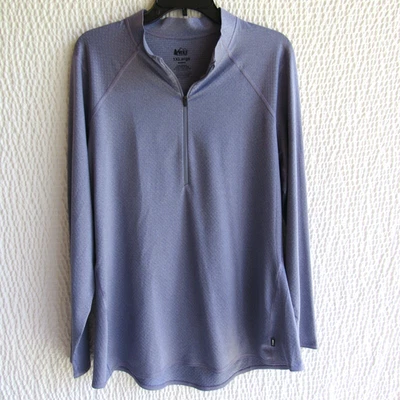 Camisa REI Capa Base 1/4 Cremallera Top Mujer Talla 1X Gris 1xL Manga Larga Foto 1 de 4