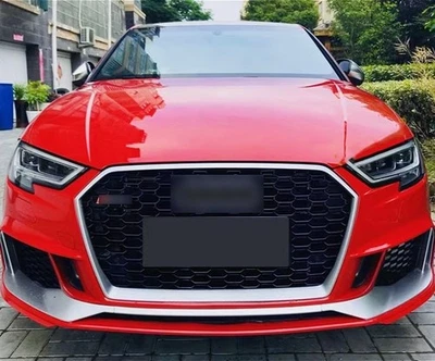 适用于奥迪 A3 S3 RS3 风格前蜂窝格栅烤架 2017 - 2018 2019 - 2020 — 第 1/4 张图片