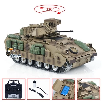 TONGDE 1:16 Military RC Tank M2A2 Bradley Infrared Combat Vehicles Car W/Smoke - Image 1 of 4