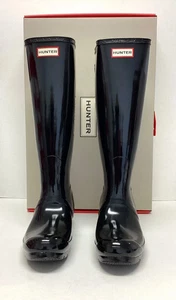 Hunter Women's Boots Original Tall Back Adjustable Gloss Size 8, WFT1001RGL-BLK - Picture 1 of 1