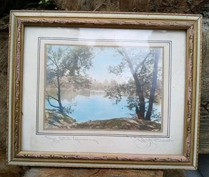 VINTAGE alter Steinbruch BILD SCHÖNER Holz verzierter Rahmen 10,25" x 8,5" - Bild 1 von 16