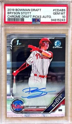 2019 Bowman Draft Chrome Bryson Stott Auto PSA 10 - Image 1 of 2