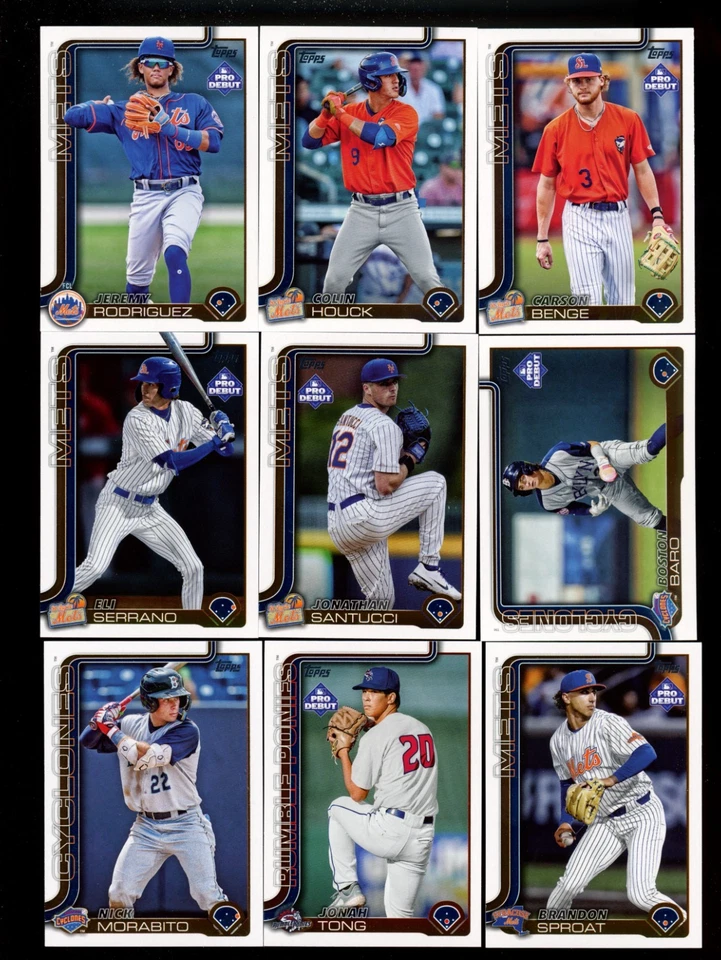Juego de equipo Topps Pro 2025 debut New York Mets Carson Benge Jonah Tong Foto 1 de 1
