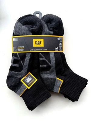 Paquete de 6 calcetines de trabajo de peso medio CAT para hombre negros/grises antiolores talla 6-12 nuevos con etiquetas Foto 1 de 2