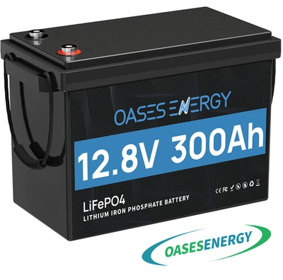 GLCE ENERGY 12V 300Ah Lithium Batterie LiFePO4 Akku Solarbatterie 200A BMS Solar Solaranlage