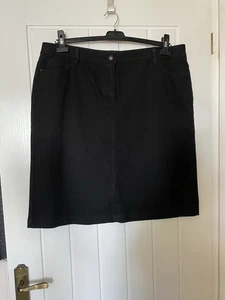 BHS Black Denim Skirt, Knee Length size 18 - Picture 1 of 6