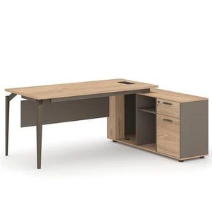 HelloFurniture Ellis L-Shaped Executive Desk (Oak Grey) - 180cm - Picture 1 of 11