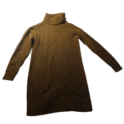 Vestido Suéter Cuello Alto Banana Republic M Mezcla de Lana Acanalado Tejido Otoño Acogedor Foto 1 de 4