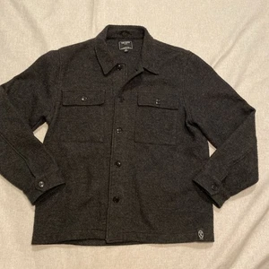 Todd Snyder Double Pocket Virgin Wool Coat Long Sleeve Sz M Black - Picture 1 of 7