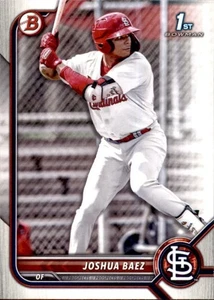 LOTTO 5 BOWMAN PROSPECTS 2022 1° BASE BP112 JOSHUA BAEZ ST. LOUIS CARDINALS RC - Foto 1 di 2