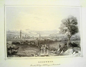 Eschwege Gesamtansicht wunderschöner echter alter Stahlstich 1844 27 - Picture 1 of 1